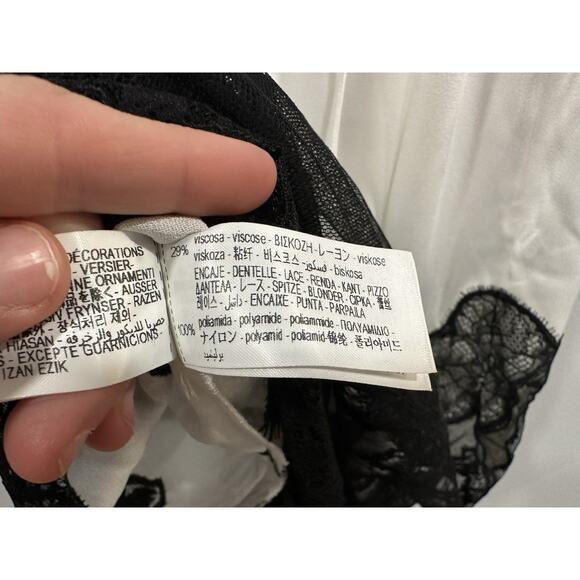 Zara Black White Satin Effect Maxi Long Dress Medium M NEW - Picture 9 of 10